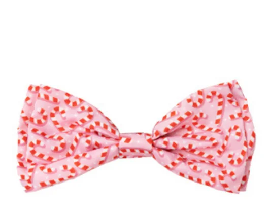 - Foldable and portable cat bagFuzzyard Xmas Bowtie - Candy Cane - Pink S