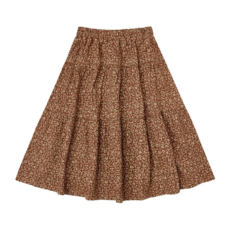 - Cat hair ball removal and hair removal creamRylee and Cru  Chocolate Floral Tiered Midi Skirt