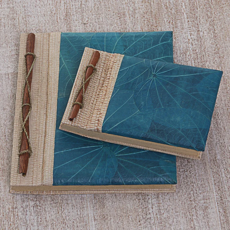 - Dog anti-slip matAutumn Spirit in Blue Handcrafted Pair of Rice Paper Notebooks from Indonesia