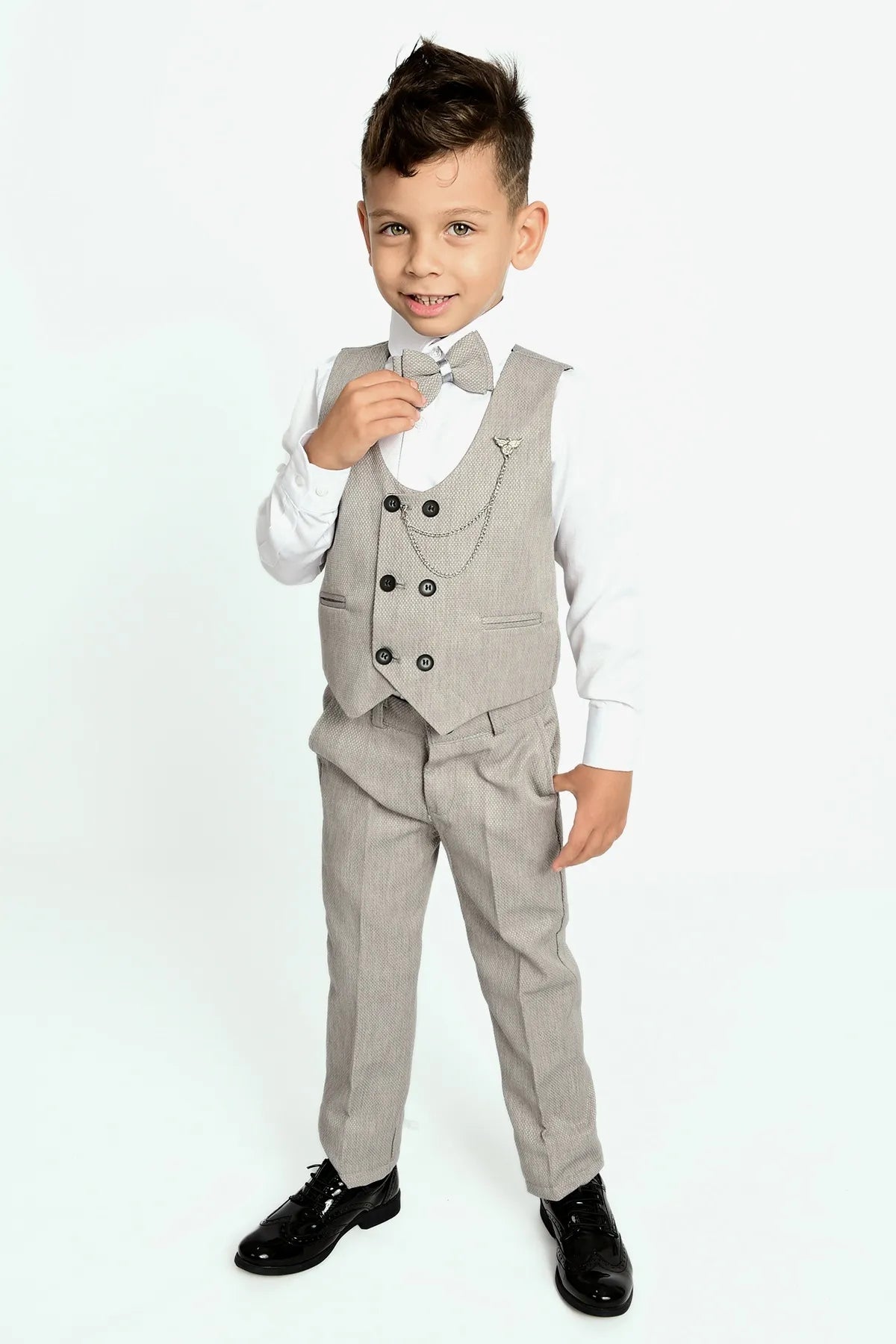 - Automatic induction pet water dispenserEntel Boy's Grey Chain Tuxedo Vest and Bow Tie Suit