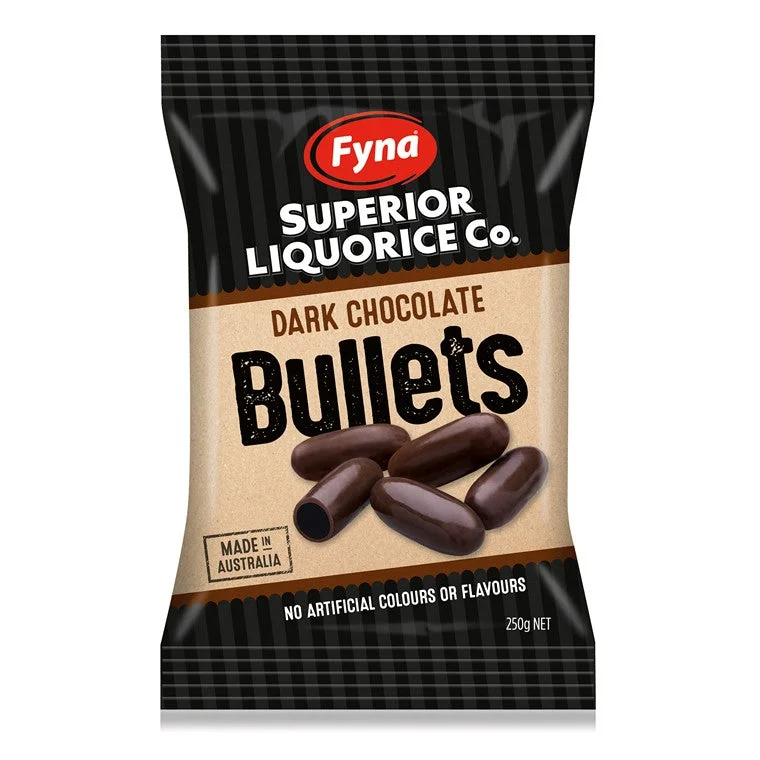 - Teething and chewing toys for puppiesDark Choc Licorice Bullets, 250gm