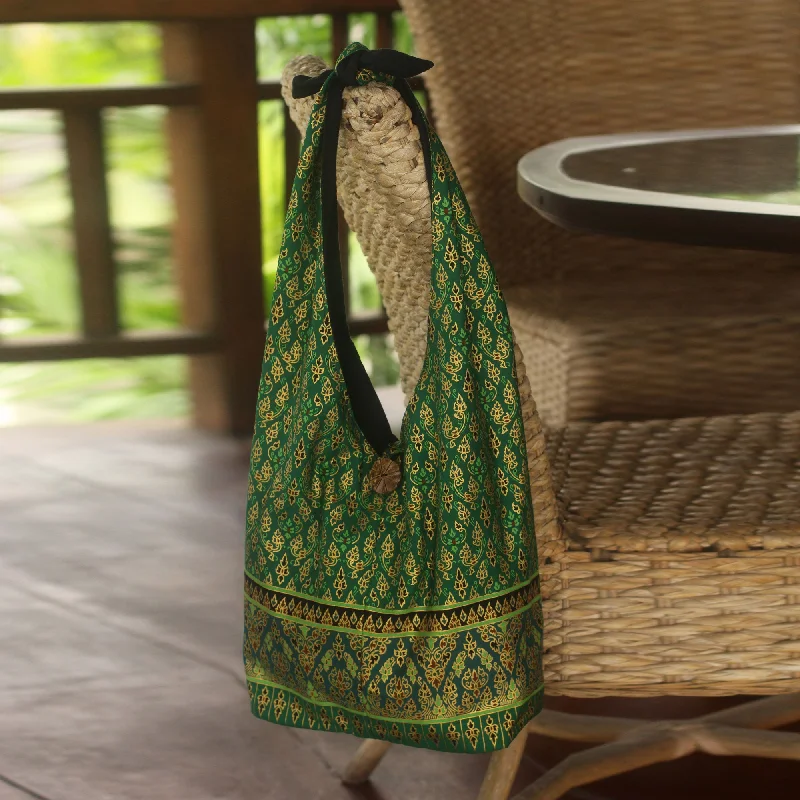 - Dog anti-slip matRoyal Thai Emerald Hand Crafted Cotton Sling Handbag from Thailand