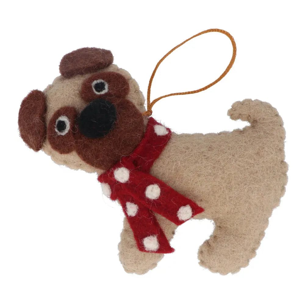 - Dog anti-slip matFairtrade Felt Christmas Decoration - Pug