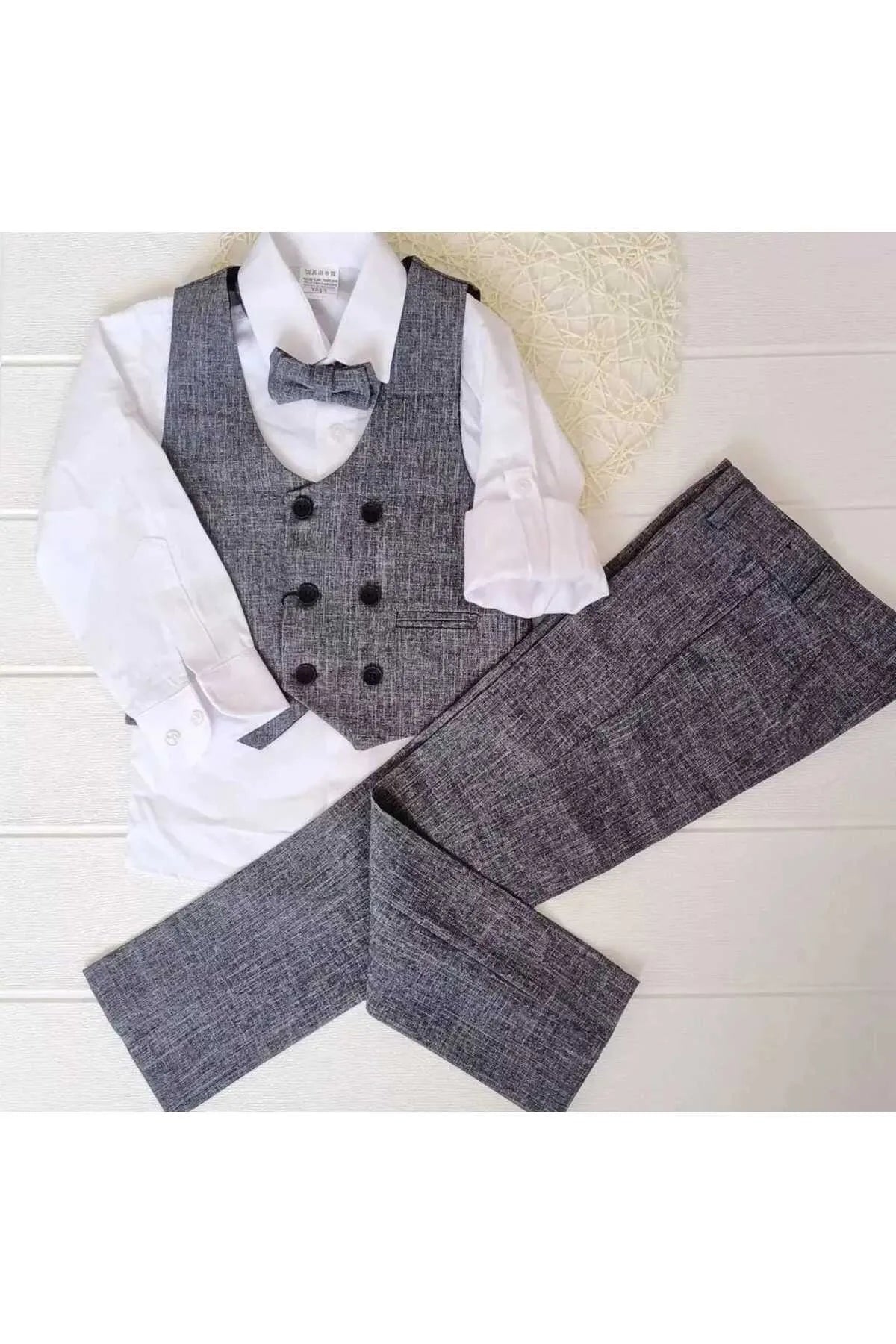 - Custom pet birthday cakeTerry Boy's Grey Vest Suit