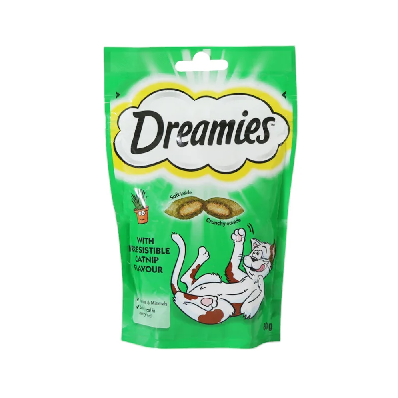    - High-fiber cat food  DREAMIES CAT FOOOD CRUNCHY OUTSIDE IRRESISTIBLE CATNIP FLAVO