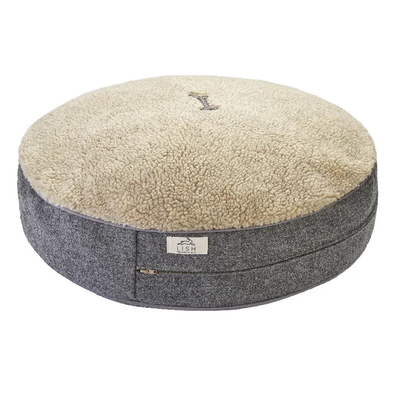 LISH Grey Luxury Harris Tweed Dog Bed