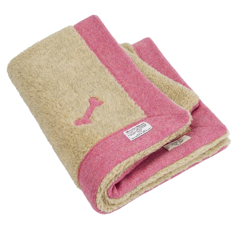 Rose Pink Harris Tweed Luxury Designer Dog Blanket