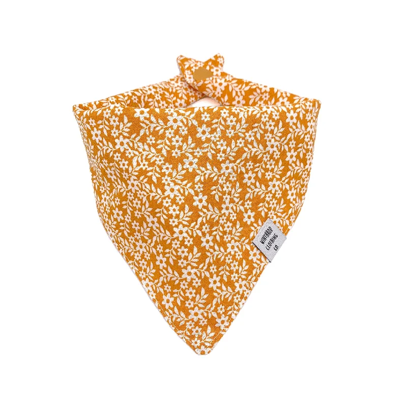 Pet lace clothesMustard Yellow Floral Dog Bandana