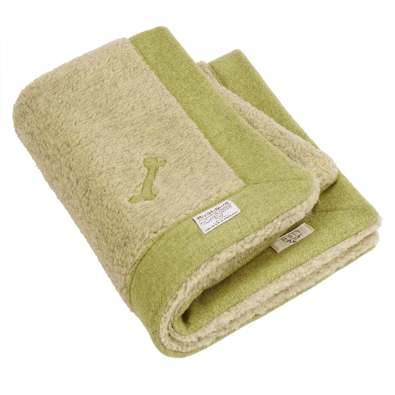 Fern Green Harris Tweed Luxury Designer Dog Blanket