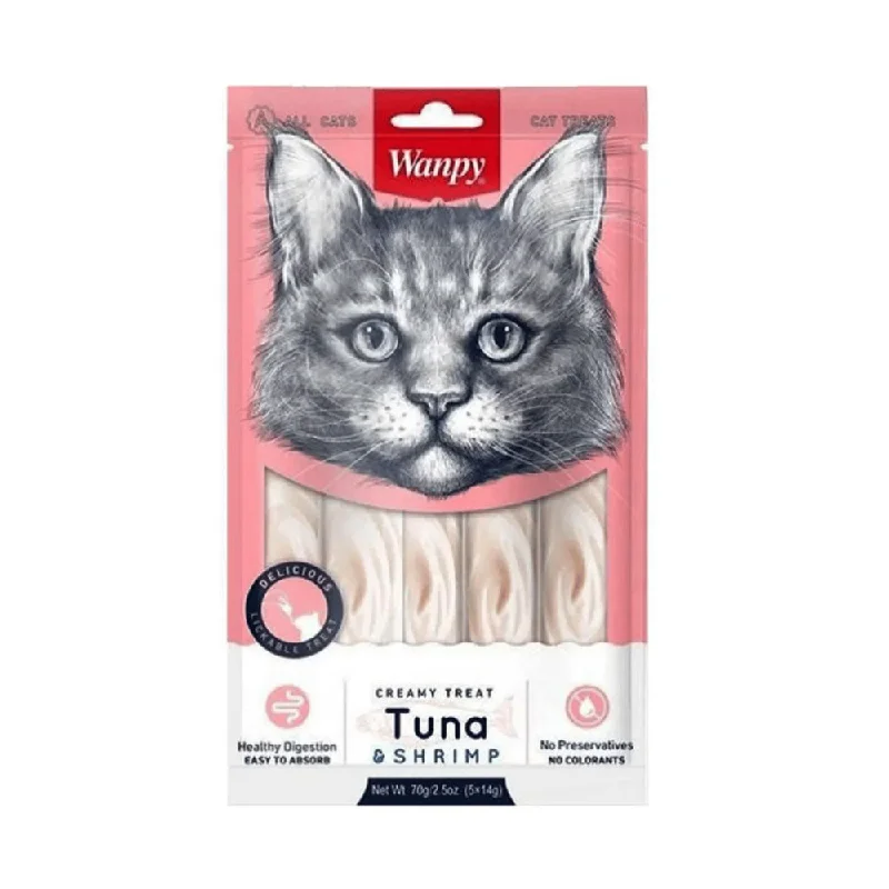    - Cat food nutritional analysis  WANPY ADULT CAT CREAMY LICKABLE TREATS TUNA POUCH 70 GM