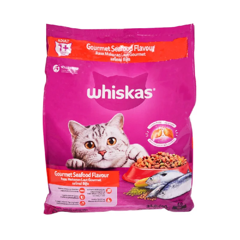    - Cat food for coat health  WHISKAS CAT FOOD ADULT GOURMET SEAFOOD 1+YEAR 3 KG