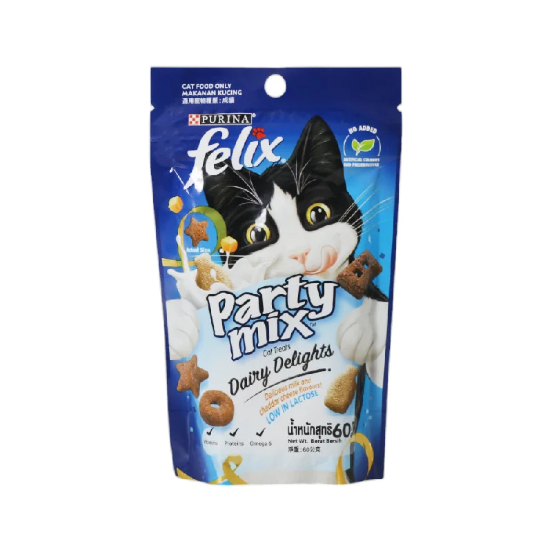    - Digestive care cat food  PURINA FELIX CAT FOOD PARTY MIX DAIRY DELIGHTS 60G