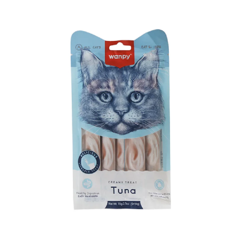  . **Ingredient-Related**  WANPY ADULT CAT CREAMY LICKABLE TREAT TUNA POUCH 70 GM