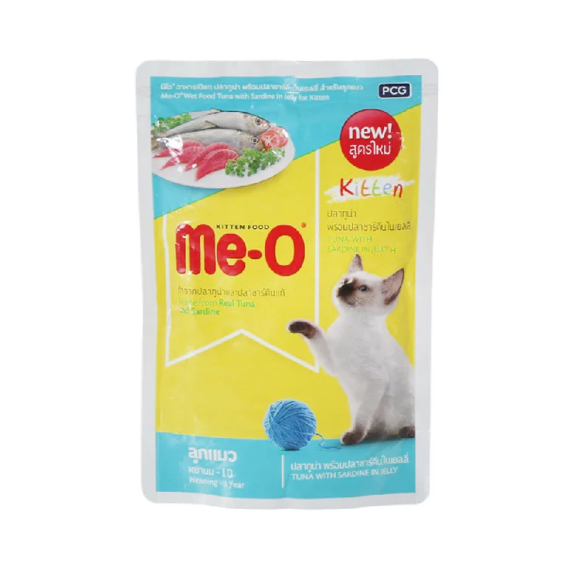    - Cat food for digestive health  ME-O CAT FOOD KITTEN TUNA WITH SARDINE JELLY 80 GM